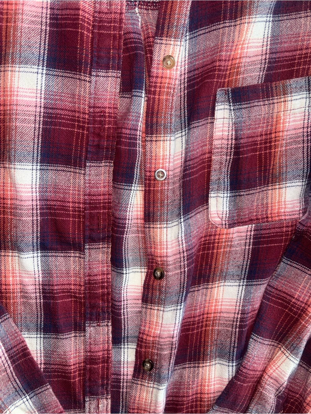 Hollister Red Plaid Flannel Button Up Shirt Fall Cozy Size L - Picture 2 of 4